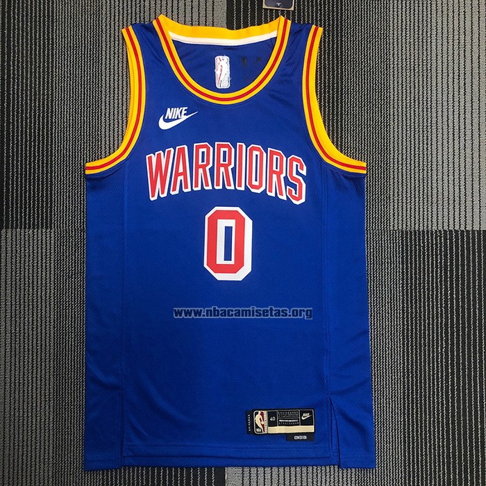 Camiseta Golden State Warriors Gary Payton II NO 0 75th Anniversary Azul